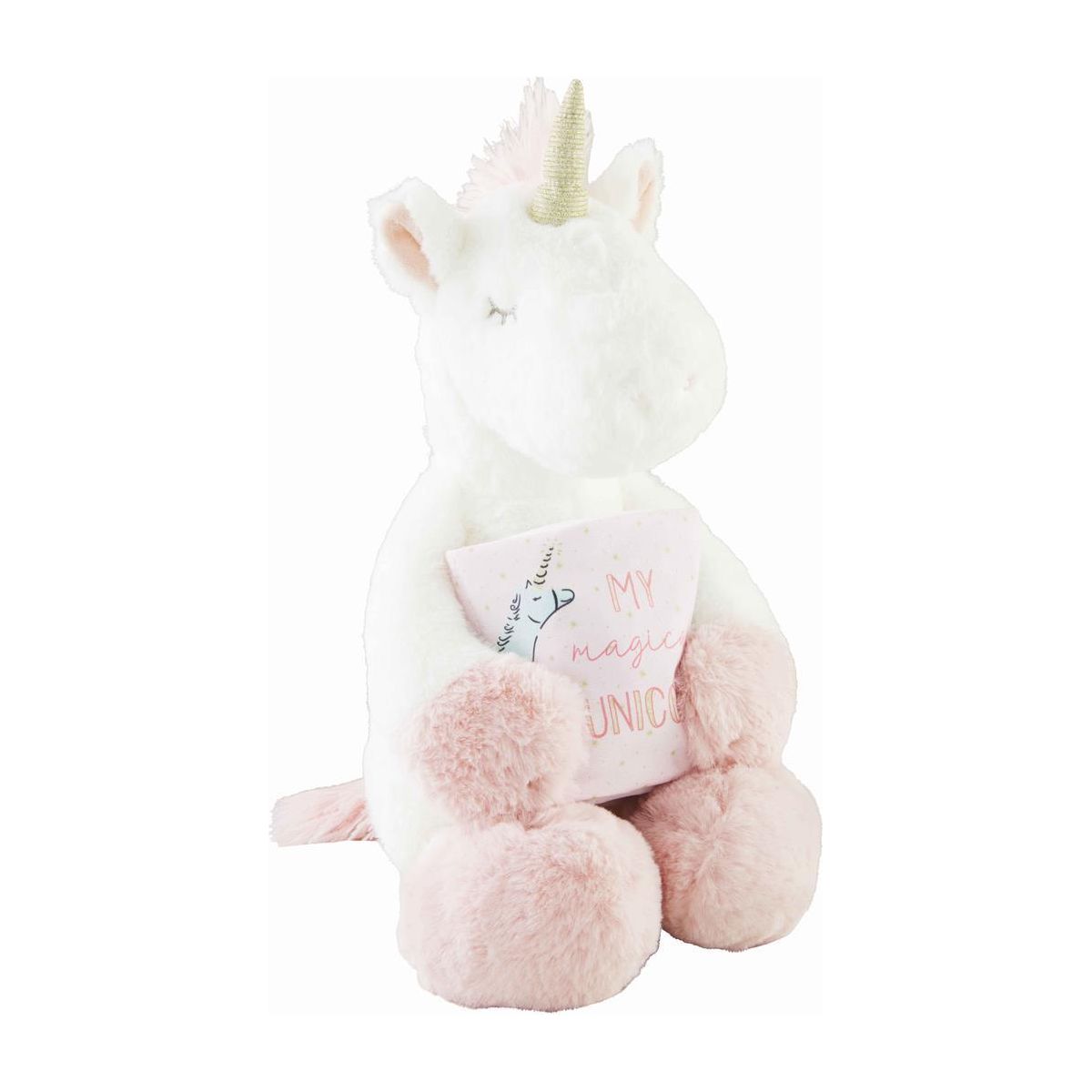 White Unicorn Plush with Book
