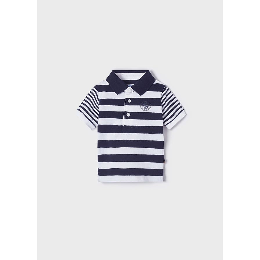 Navy Striped Polo Shirt