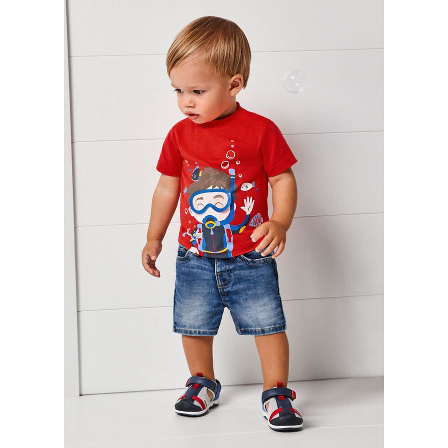 Soft Denim Bermuda Shorts