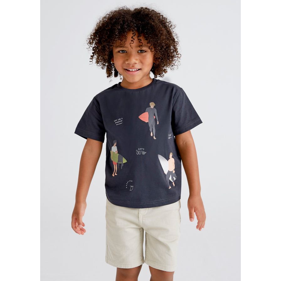 Tornado Grey Surfing Boys Tee Shirt