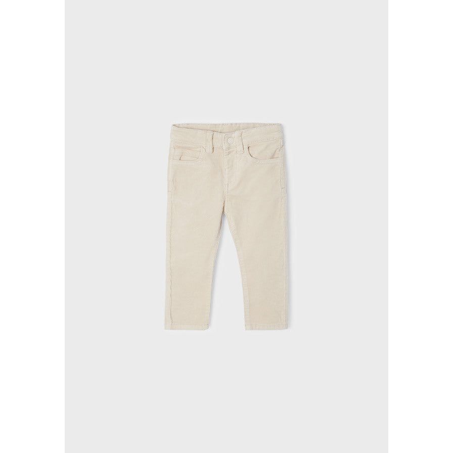 Khaki Basic Slim Fit Corduroy Pants