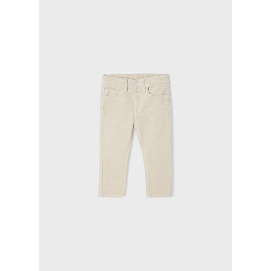 Khaki Basic Slim Fit Corduroy Pants