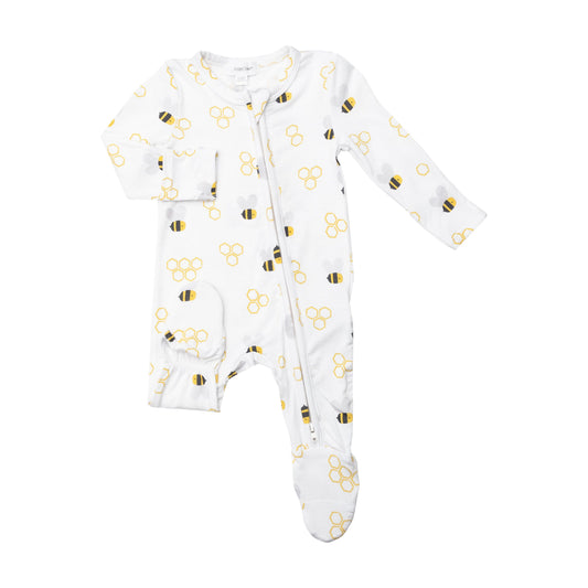 Bees 2 Way Zipper Footie