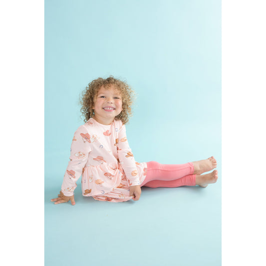 Pink Cowboy Hats Ruffle Tunic & Leggings