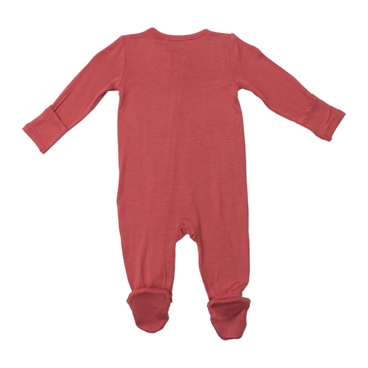 Cranberry 2 Way Zipper Footie