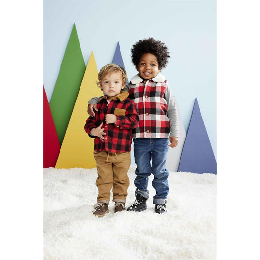 Red & Black Plaid Quilted Vest