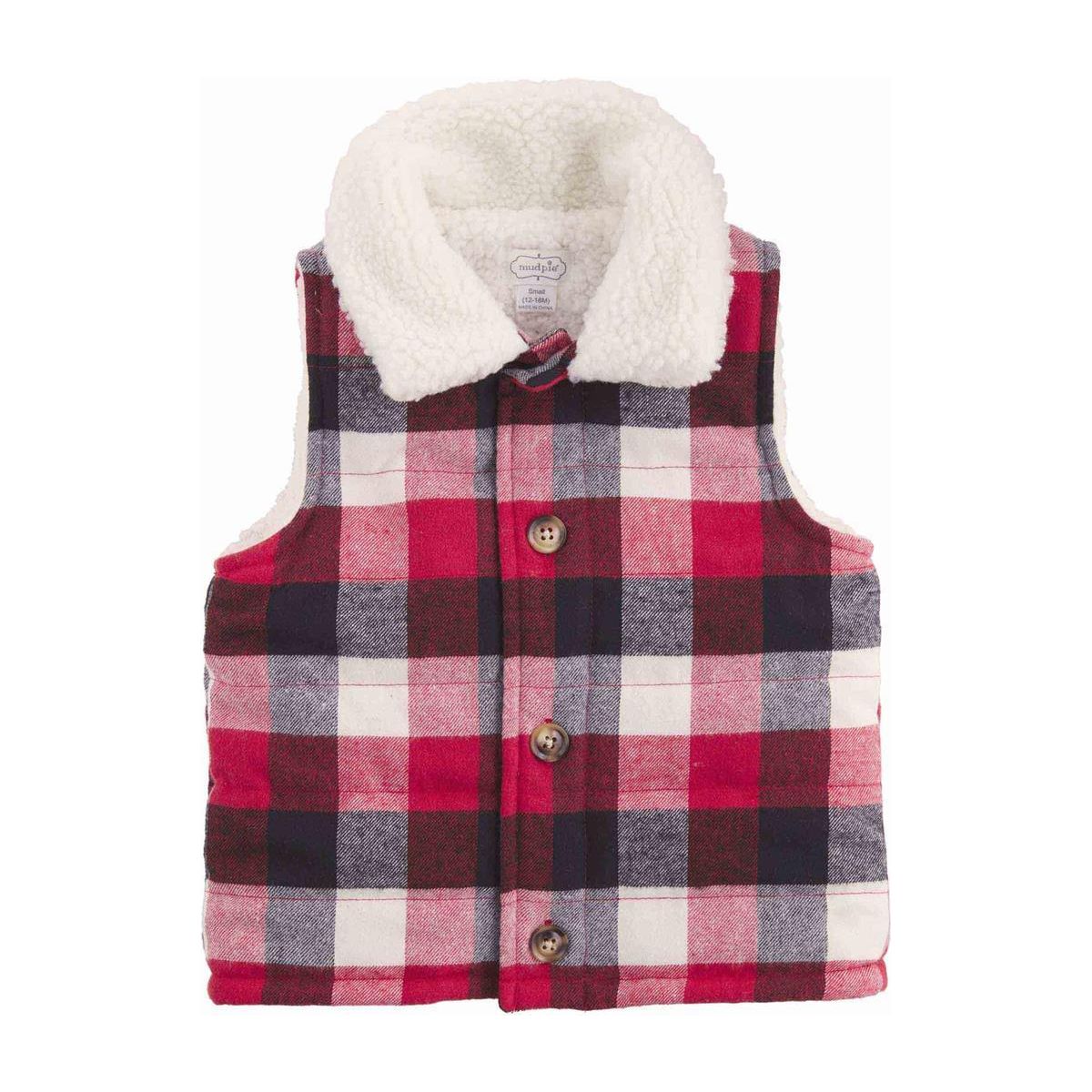 Red & Black Plaid Quilted Vest