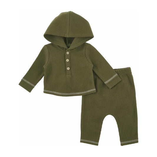 Olive Green Hooded Outfit Set