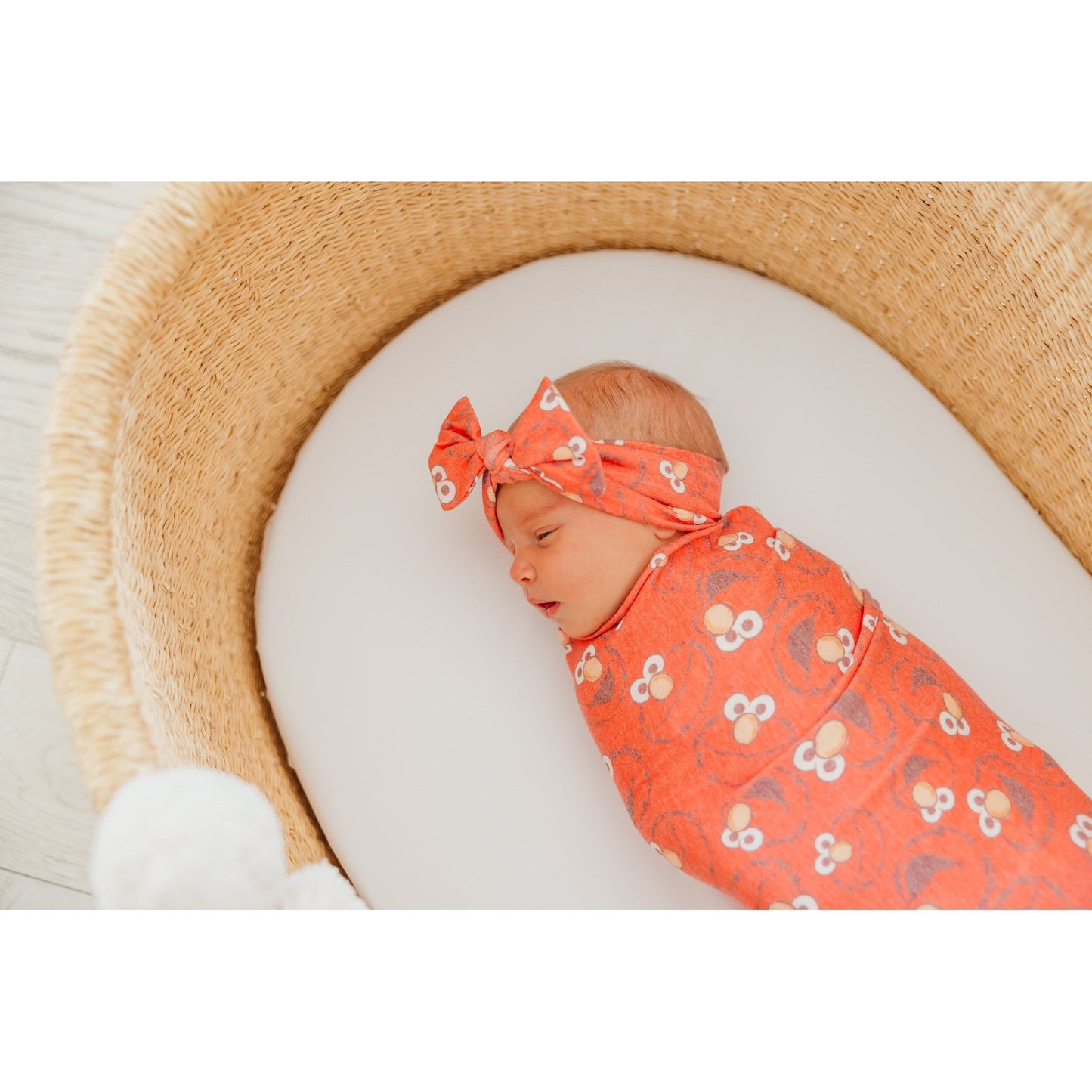 Elmo Knit Headband Bow