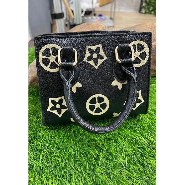Black Printed Mini Tote Purse