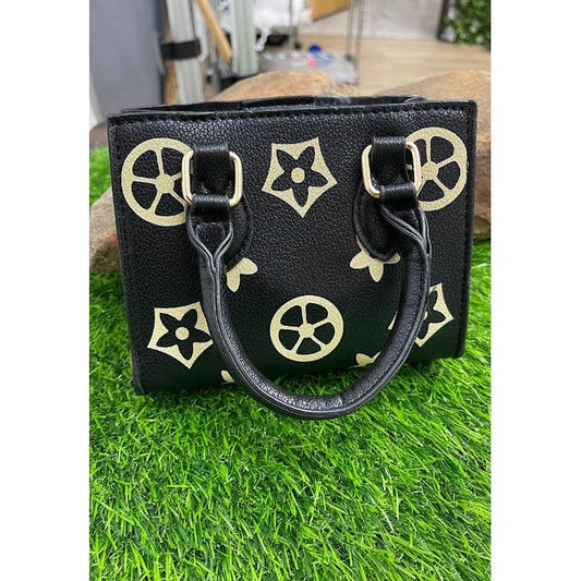 Black Printed Mini Tote Purse