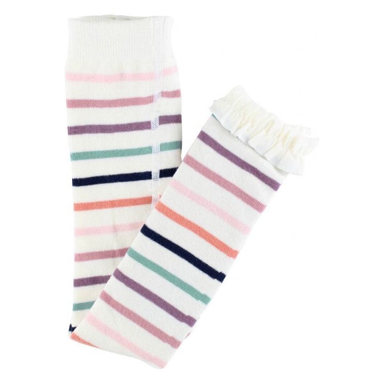 Mellow Rainbow Stripe Footless Ruffle Tights