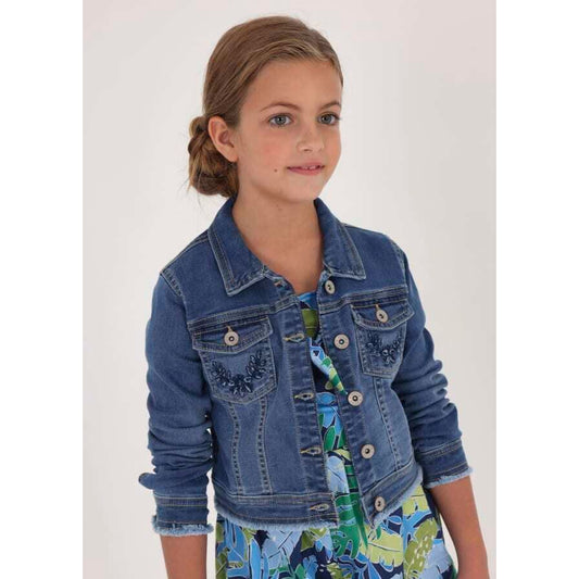 Embroidered Girls Denim Jacket