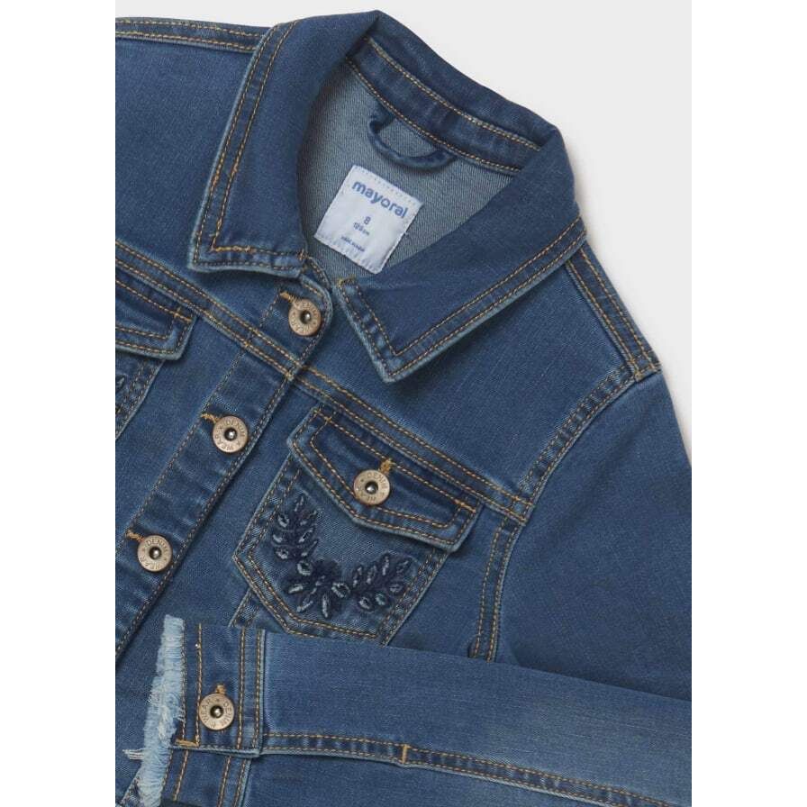 Embroidered Girls Denim Jacket