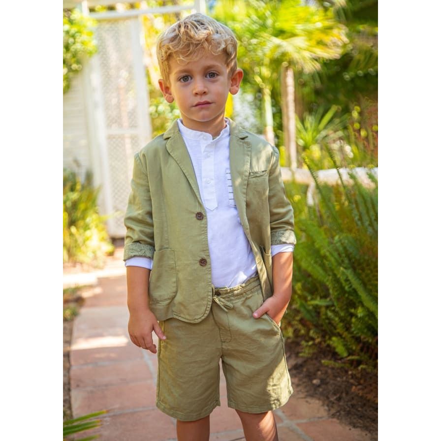 Kiwi Green Linen Shorts