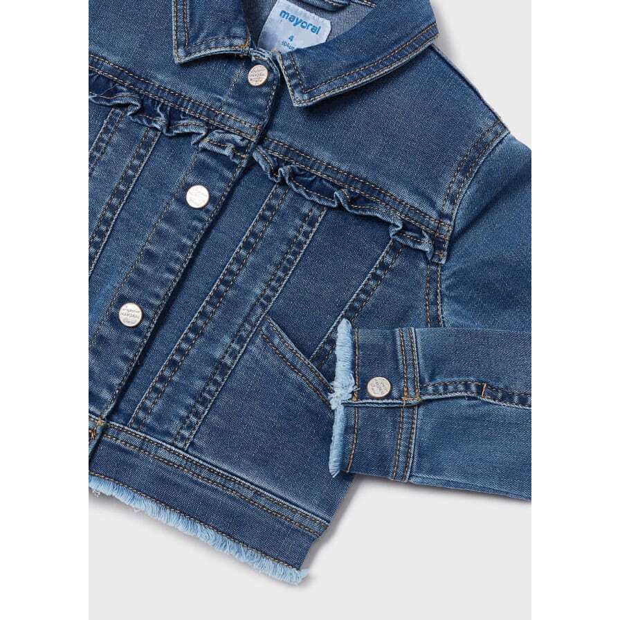 Ruffle Denim Girls Jacket