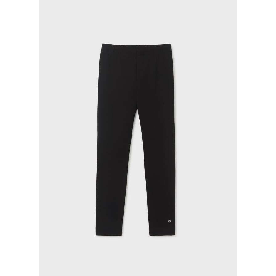Black Basic Cotton Tween Leggings