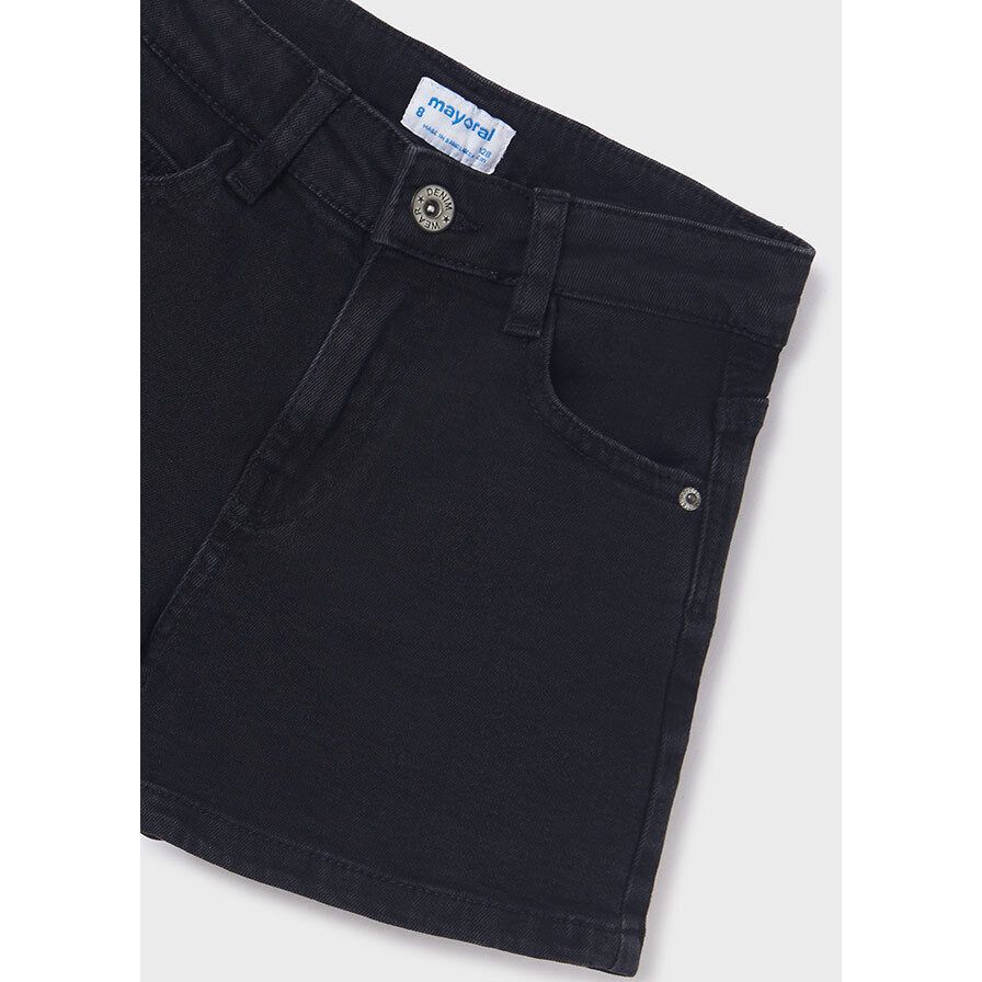 Black Basic Denim Shorts--235Blk