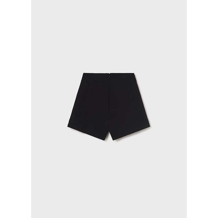 Black Crepe Girls Shorts