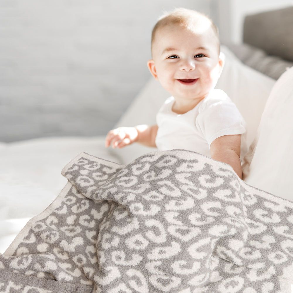Grey Leopard Print Kid's Blanket