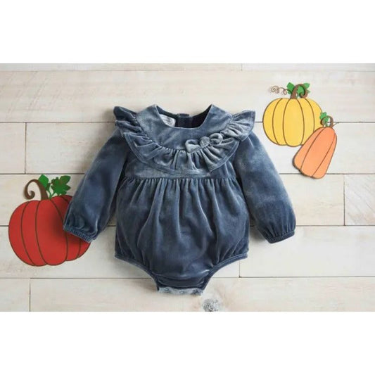 Blue Velvet Baby Romper