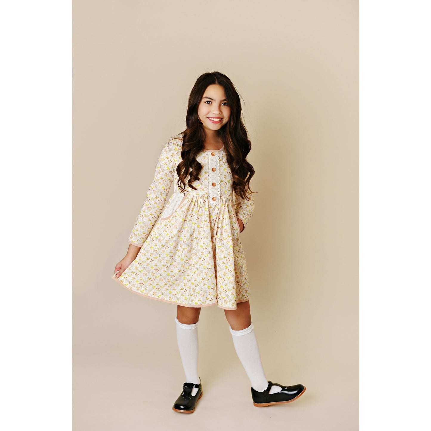 Autumn Wildflower Petal Pocket Dress