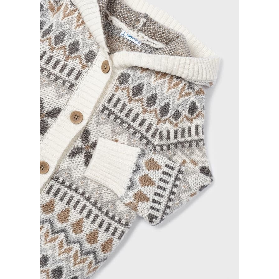 Knit Jacquard Hooded Cardigan