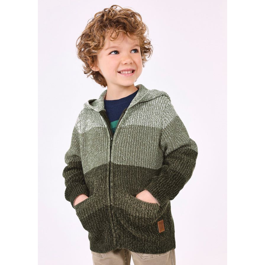 Dill Knit Colorblock Zip up Hoodie