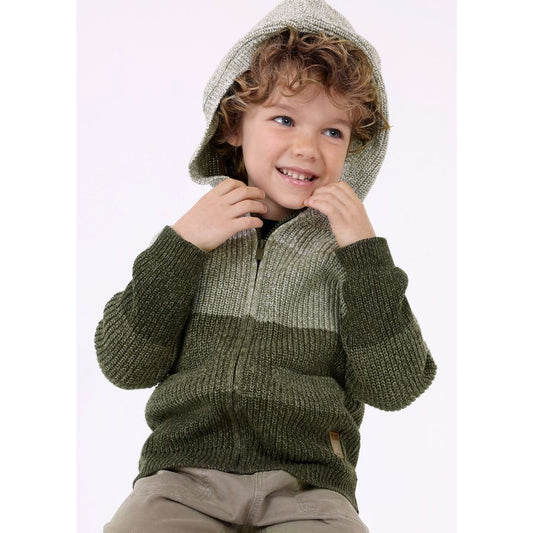 Dill Knit Colorblock Zip up Hoodie