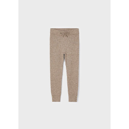 Beige Rib Knit Leggings