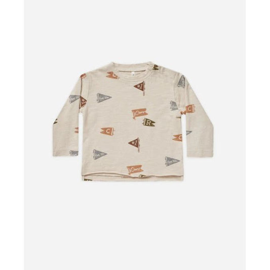 Flags Raw Edge Long Sleeve Tee