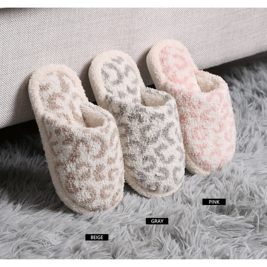 Pink Leopard Kid's Slippers