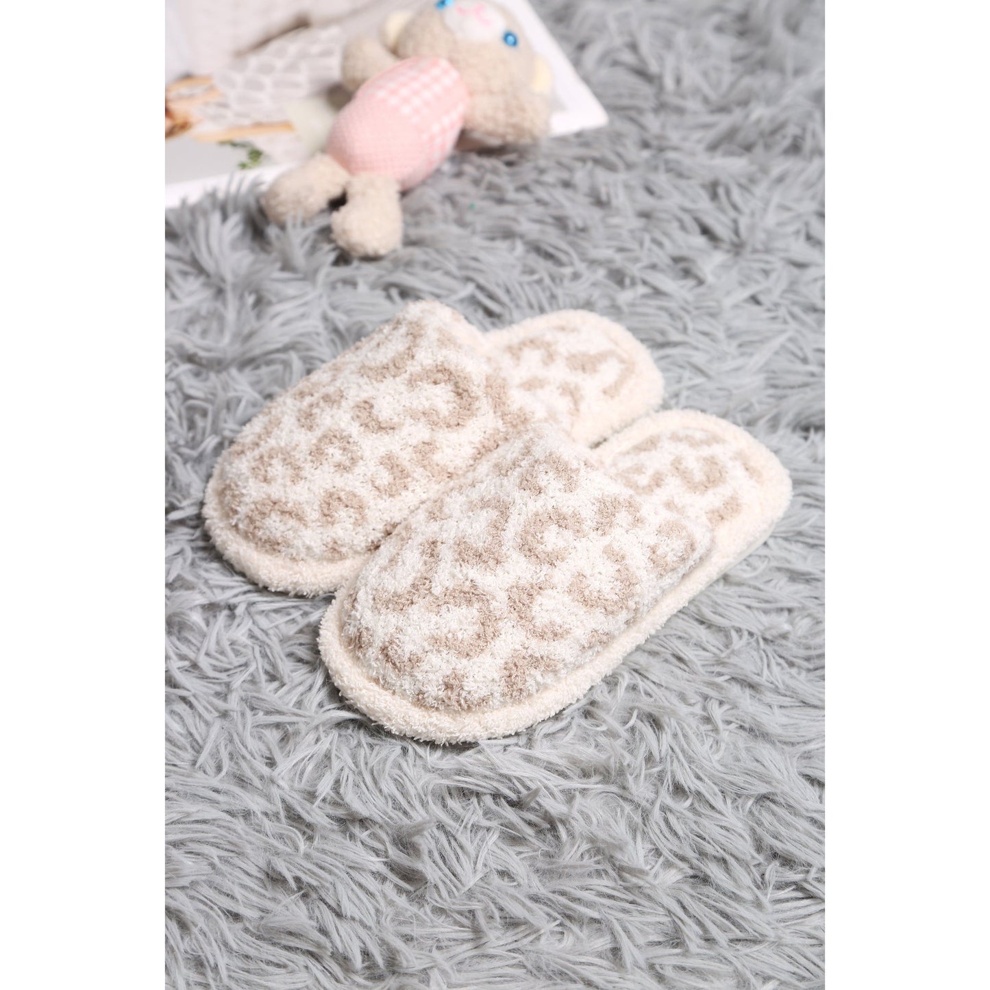 Beige Leopard Kid's Slippers