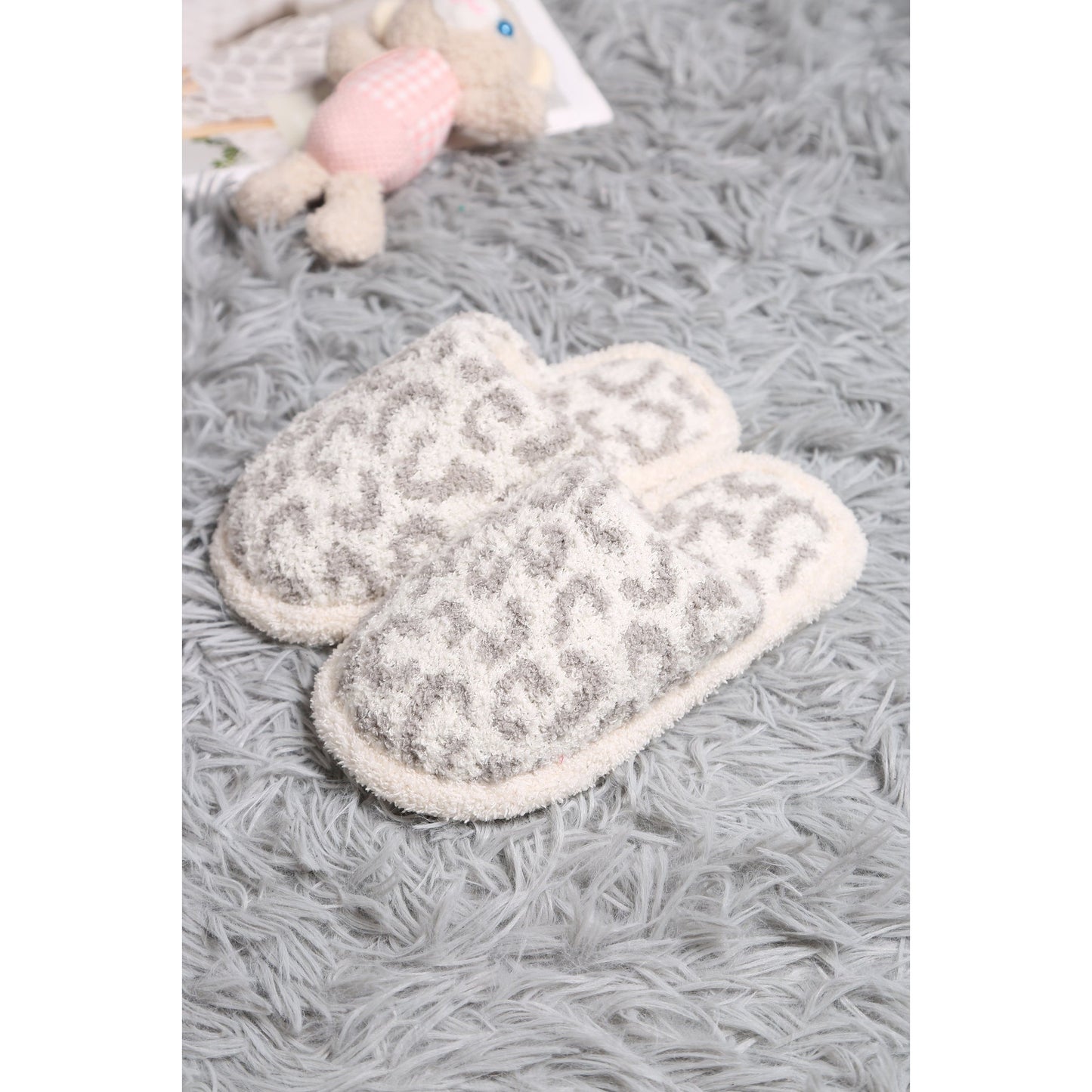 Grey Leopard Kid's Slippers