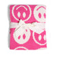 Fuchsia Pink Smiley Throw Blanket
