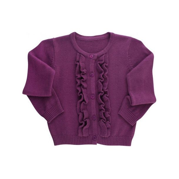 Plum Ruffled Cardigan
