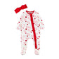 Pink Valentine's Day Baby Sleeper - Jayla's Bowtique