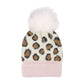 Ivory Fuzzy Knit Leopard Hat (Infant & Toddler Sizes)