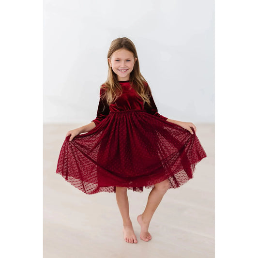 Cranberry Velvet Tutu Dress