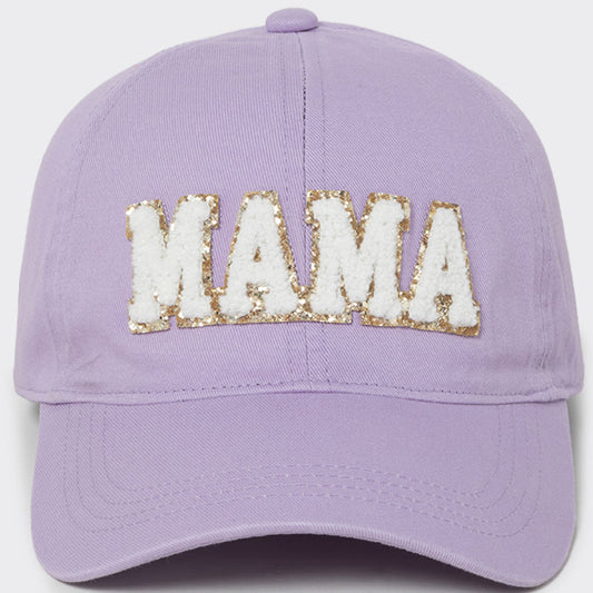 Mama Chenille Patch Lavender Baseball Cap