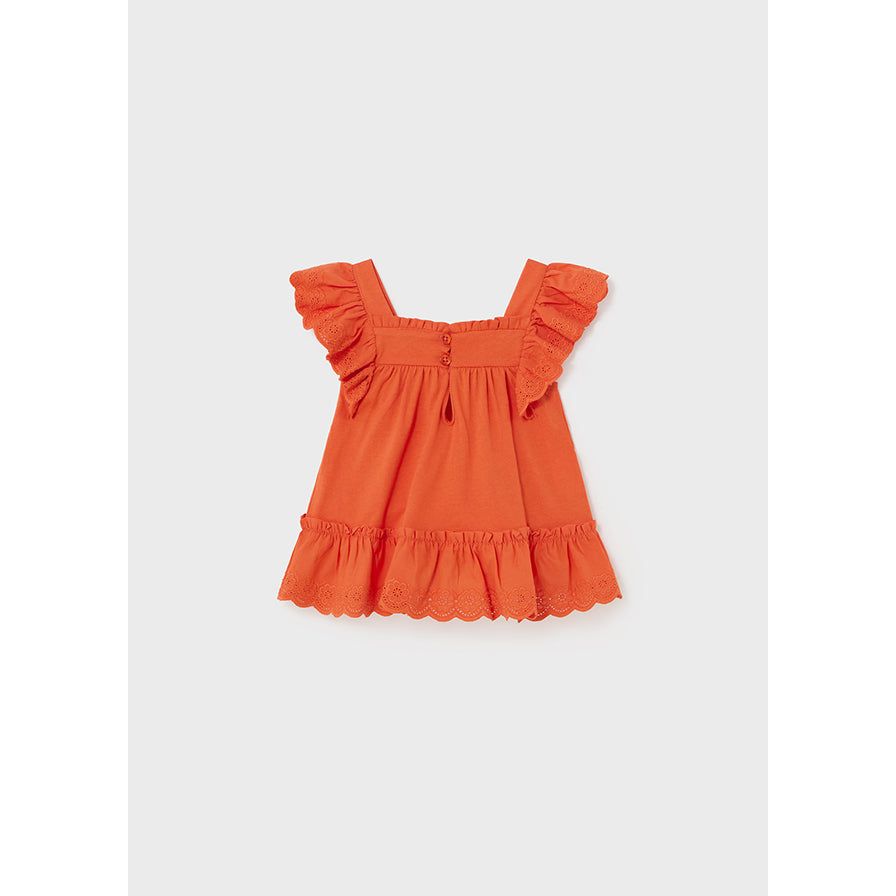 Ruffled Tangerine Babydoll Top