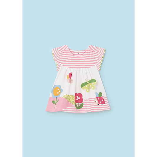 Flower Friends Striped Newborn Dress