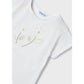 Embroidered Off White Flower Tee Shirt