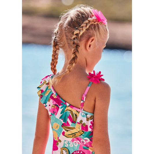 Fuchsia Asymmetrical Swimsuit