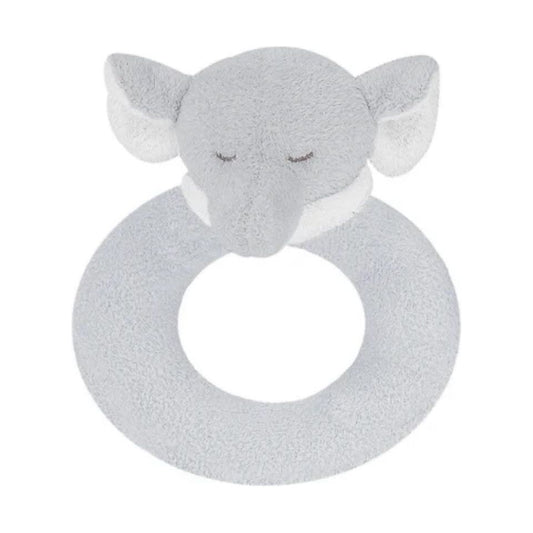 Grey Elephant Plush Rattle