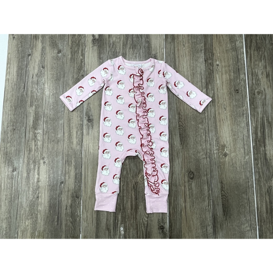 Classic Pink Santa Layette Romper