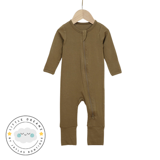 Olive Zip Romper