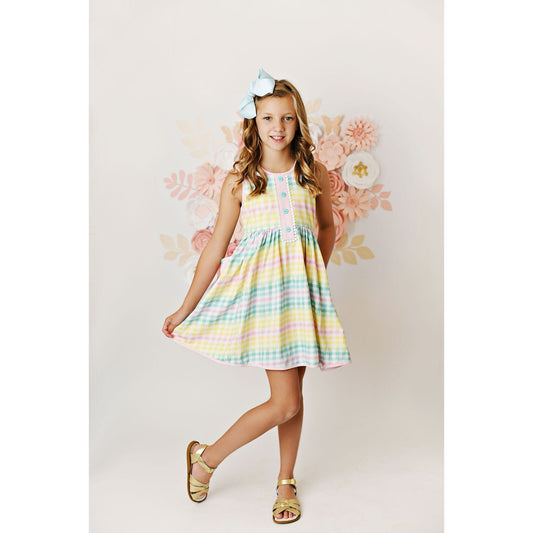 Rainbow Gingham Dress