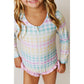 Rainbow Gingham Rashguard Swimmy UPF 50