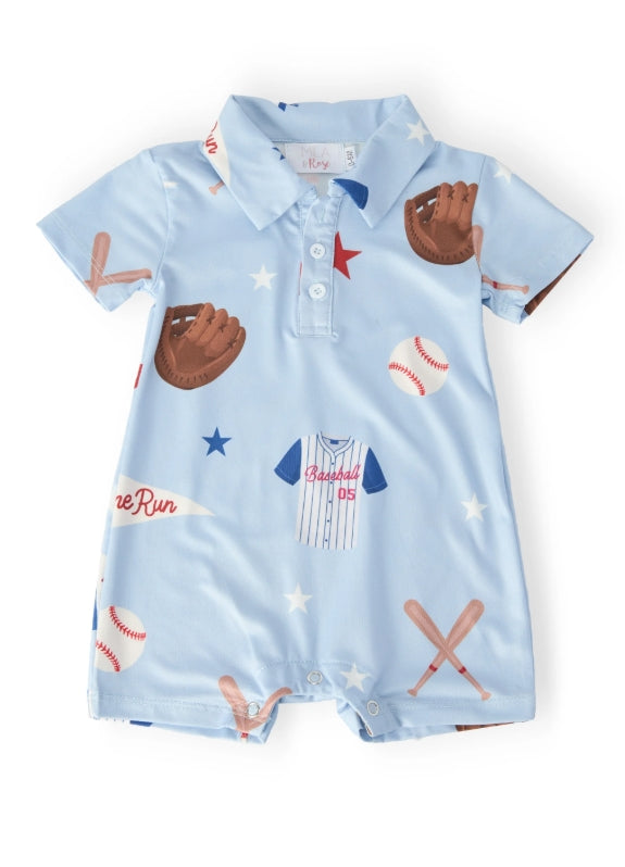Mila & BROS Boys Home Run Polo Shorty
